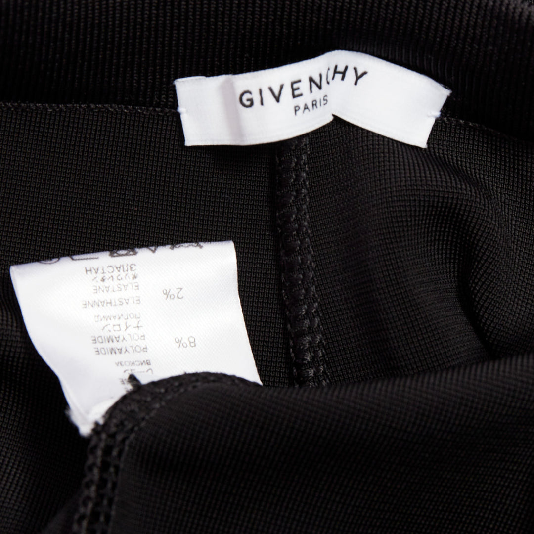 GIVENCHY black red white striped hem viscose knit legging pants XS