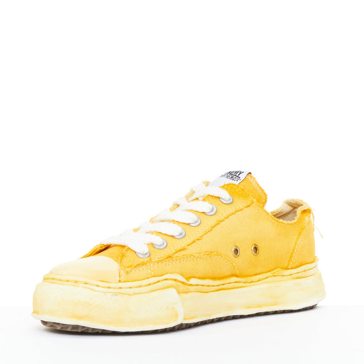 MAISON MIHARA YASUHIRO Peterson Overdyed yellow canvas melted sole sneakers EU42