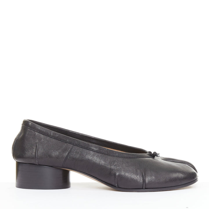MAISON MARGIELA 2024 Tabi Ballerina 30mm black split toe cylinder heel pump EU39