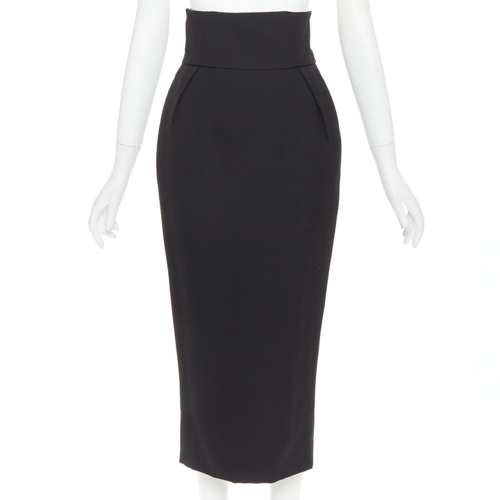 ALEXANDRE VAUTHIER COUTURE AW2019 Runway black grain de poudre high waist skirt