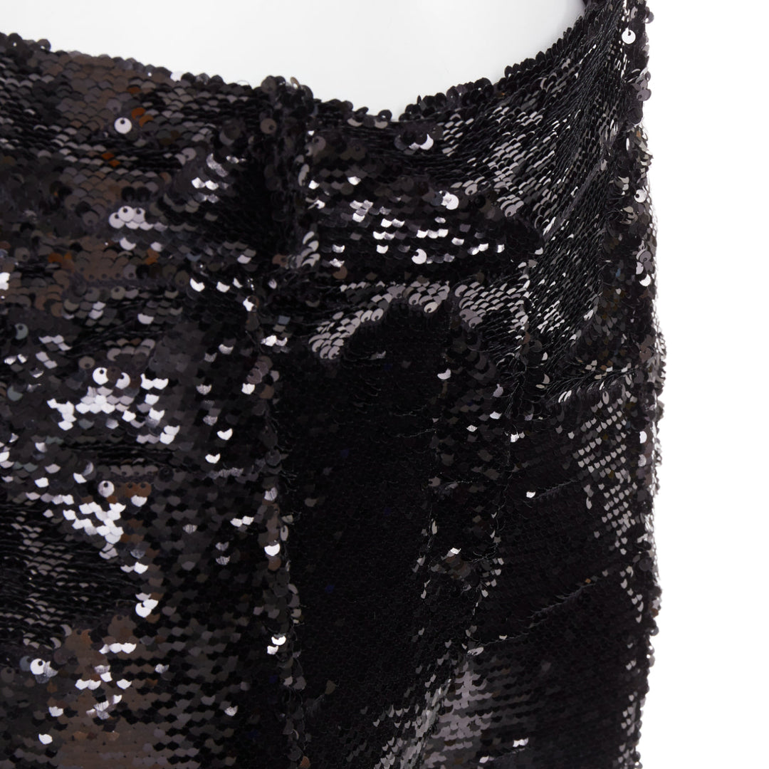 ALEXANDRE VAUTHIER COUTURE AW2020 Runway black sequin high waist straight pants