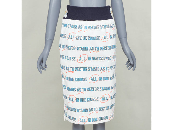 SACAI 2018 Vector Stasis graphic print side zip waistband pencil skirt JP1 S