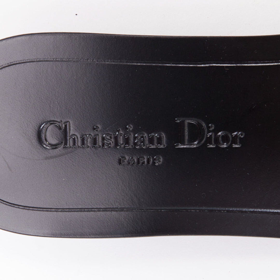 DIOR Diorevolution multicolor crystal pave logo sandals slides EU40