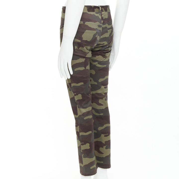 DIOR HOMME green Army Camouflage skinny denim cropped jeans 30"