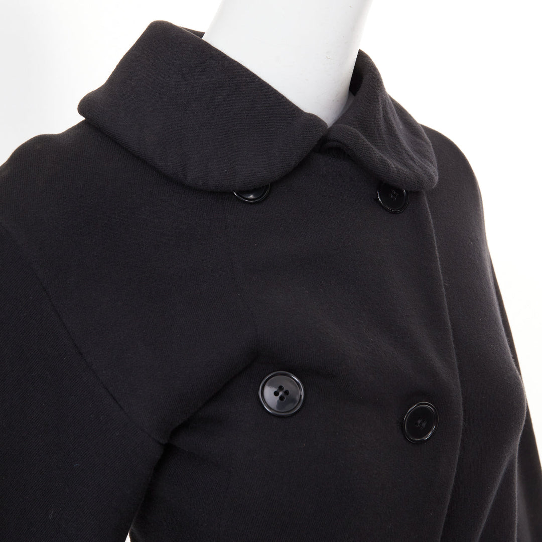 COMME DES GARCONS CDG black wool asymmetric twisted button jacket
