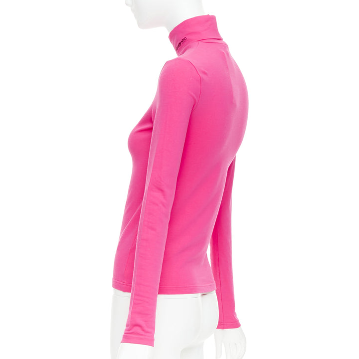 CALVIN KLEIN 205W39NYC Superfine pink embroidered logo long sleeve turtleneck L
