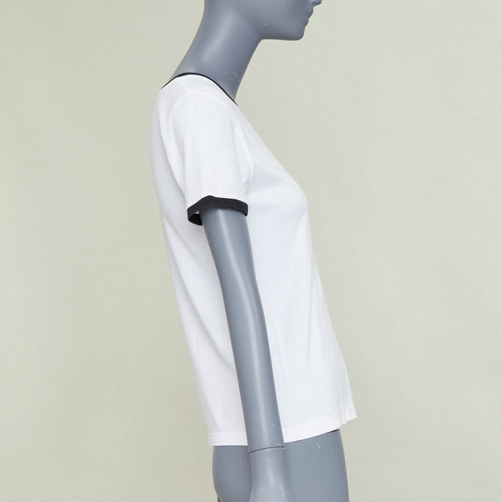 LOEWE 2024 white black Anagram embroidered slim-fit ringer tshirt S