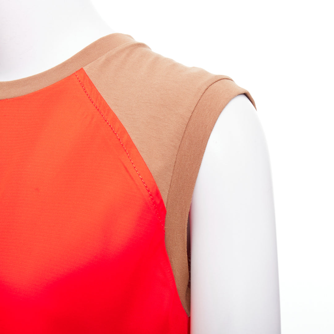 MARNI red brown cotton blend colorblocked tank top IT38 XS