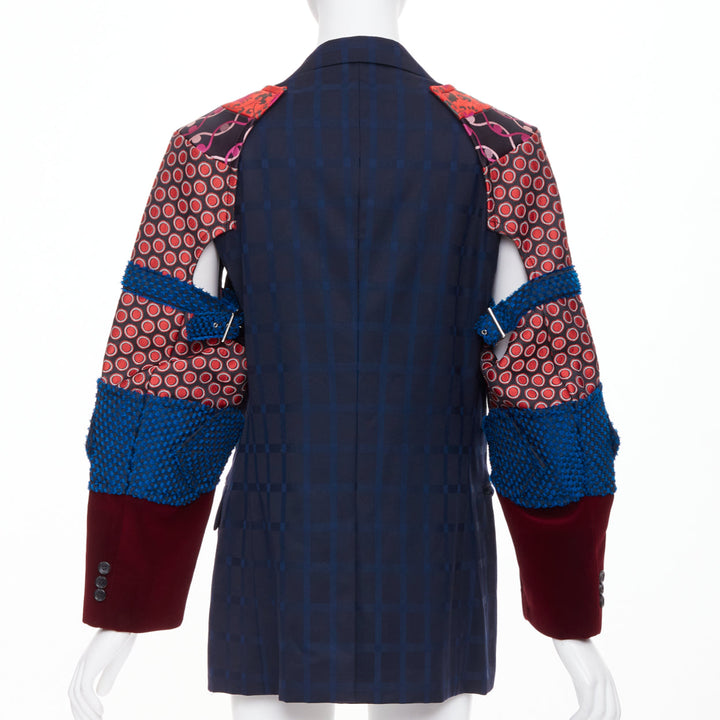 COMME DES GARCONS HOMME PLUS 2016 Armor of Peace jacquard patchwork blazer M
