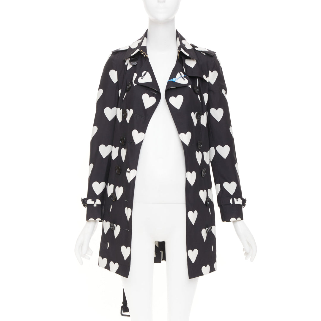 BURBERRY 2013 Runway Sandringham heart print double breasted trench jacket S