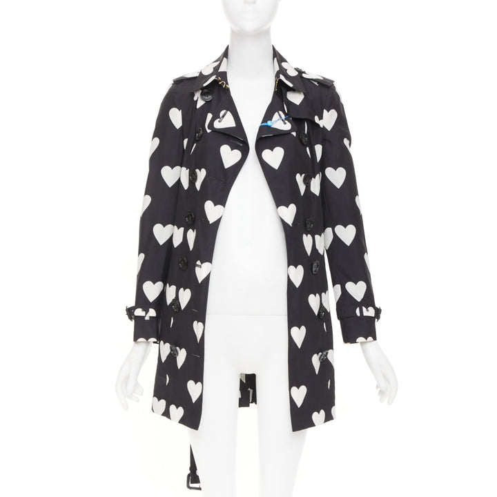BURBERRY 2013 Runway Sandringham heart print double breasted trench jacket S