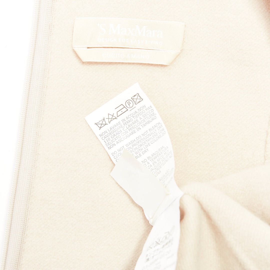 MAX MARA S' light grey virgin wool angora snap button collar dress IT34 XXS