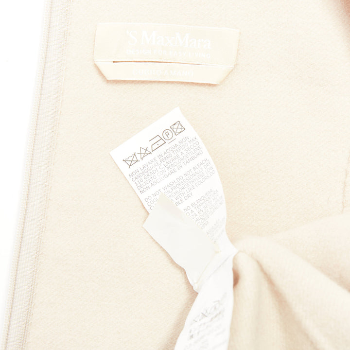 MAX MARA S' light grey virgin wool angora snap button collar dress IT34 XXS