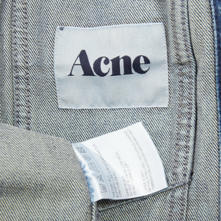 ACNE STUDIOS 2012 Fever Torn blue distressed denim cut out jacket FR34 XS