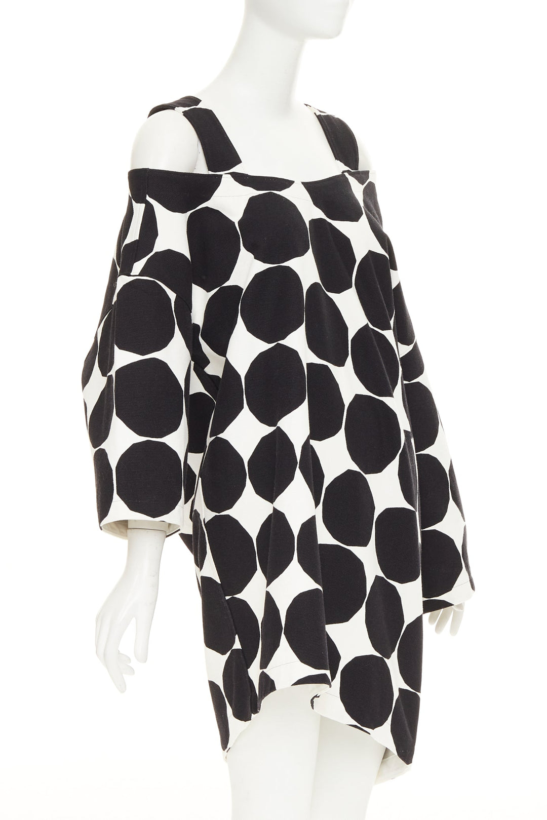 JUNYA WATANABE MARIMEKKO 2018 Runway black white polka dot asymmetric dress XS