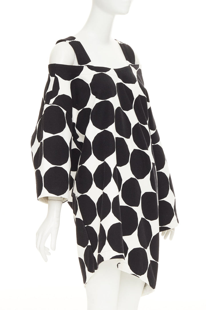 JUNYA WATANABE MARIMEKKO 2018 Runway black white polka dot asymmetric dress XS
