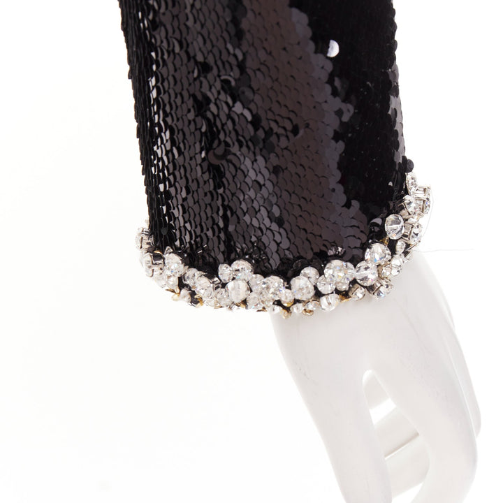 ALEXANDRE VAUTHIER COUTURE SS2025 Runway black sequin silver crystal crop jacket