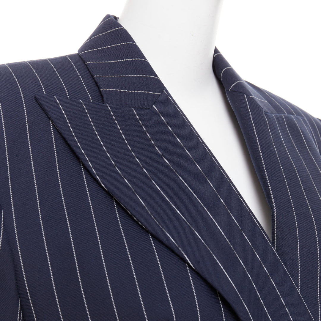 ALEXANDRE VAUTHIER navy blue pinstripe double breasted blazer jacket FR36 S