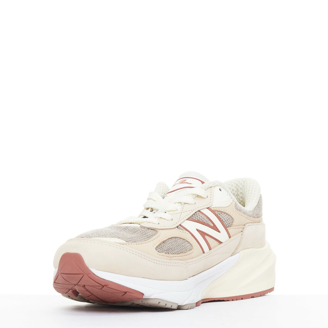 LORO PIANA New Balance 990V6 MiUSA Raw Cashew Limited beige patch sneakers US8.5