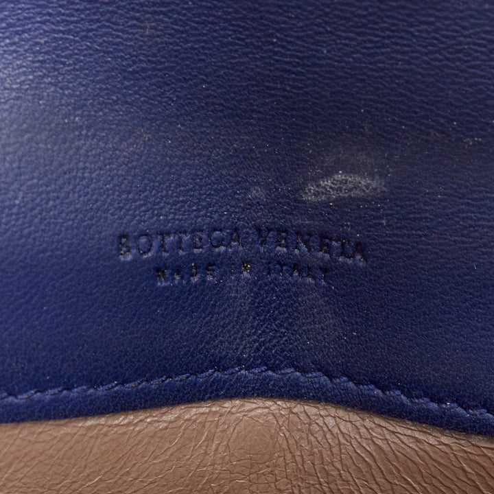BOTTEGA VENETA blue black ombre genuine scaled leather long flap wallet