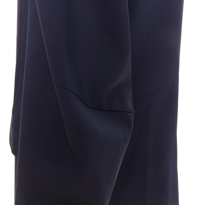 ALEXANDRE VAUTHIER navy blue smooth wool structured oversized boxy blazer jacket