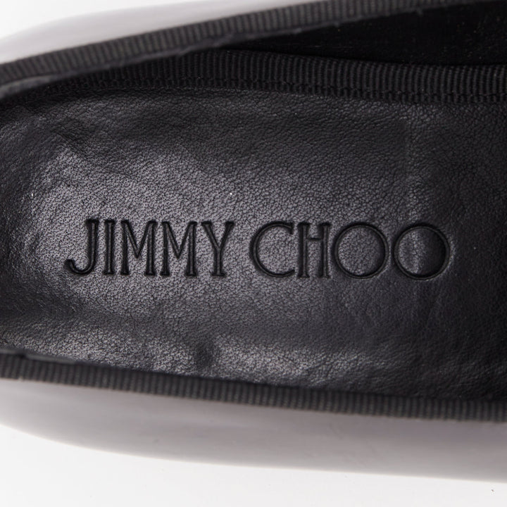 JIMMY CHOO  Foxley black shiny calf leather rope tassel loafer shoes EU43