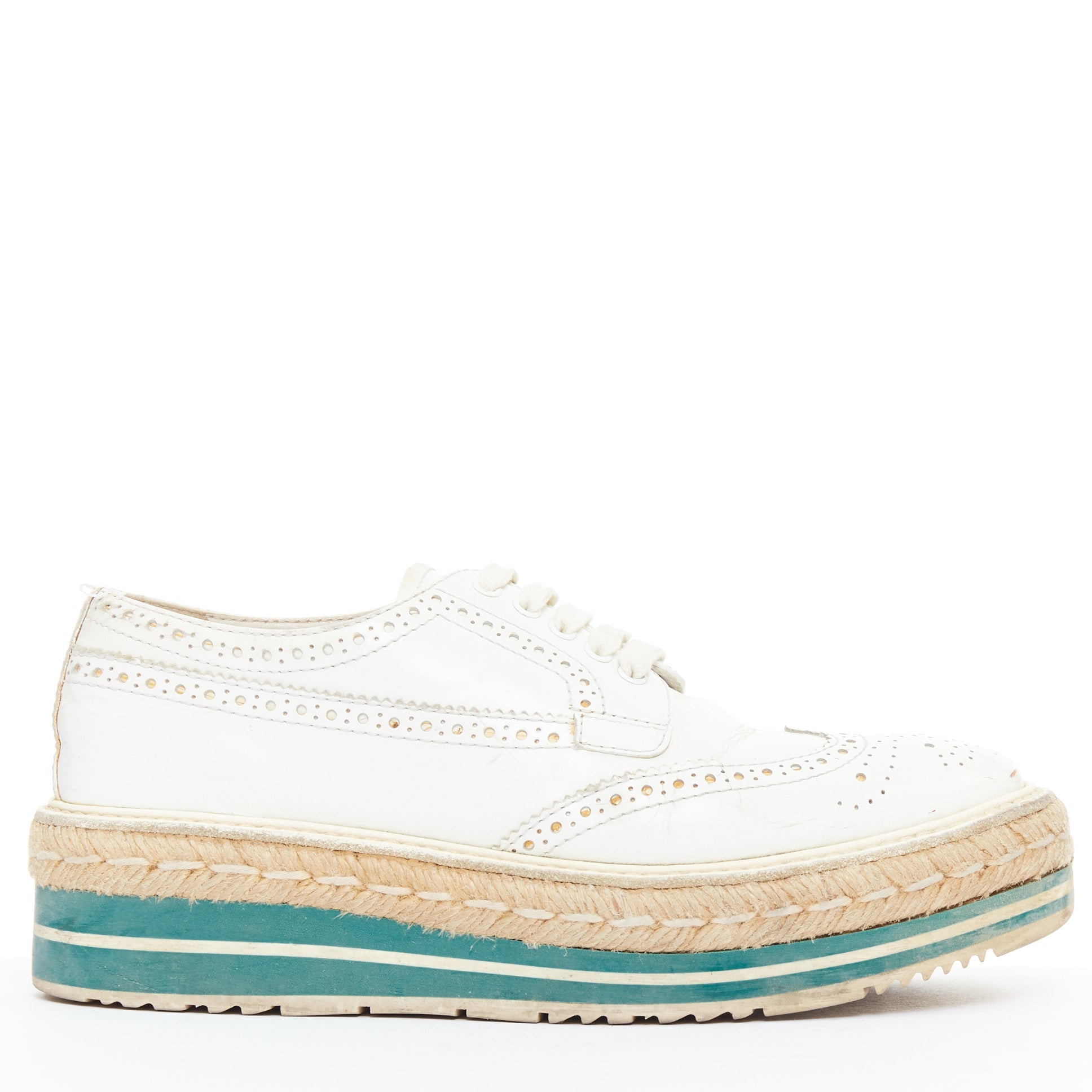 Prada by Miuccia Prada - White Women Work Shoes | JHROP Preloved