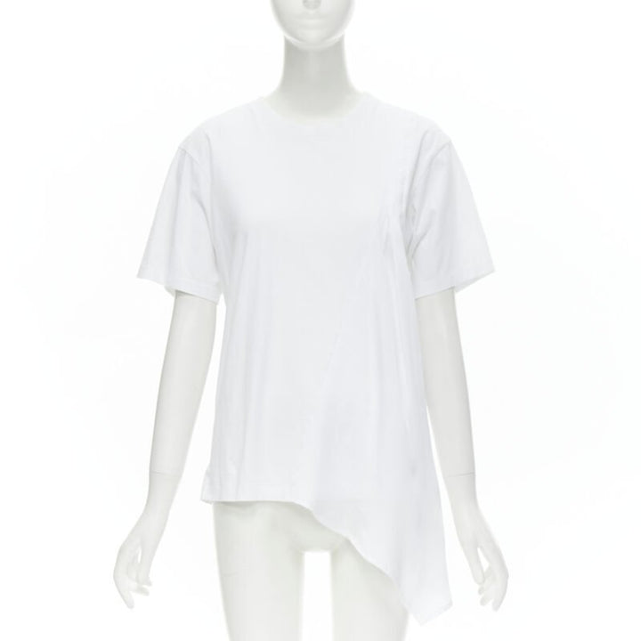 VVB VICTORIA BECKHAM 100% cotton polyester insert asymmetric t-shirt S