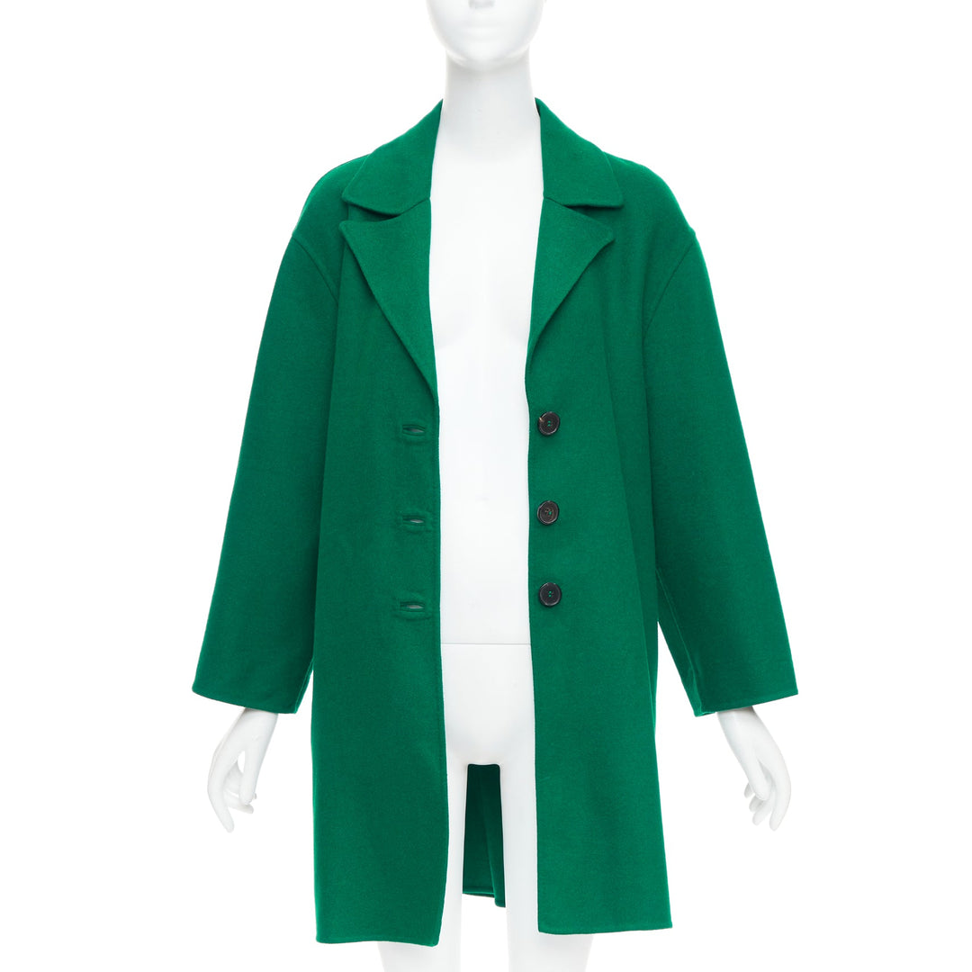 VALENTINO kelly green virgin wool blend single breasted oversized coat IT40 S