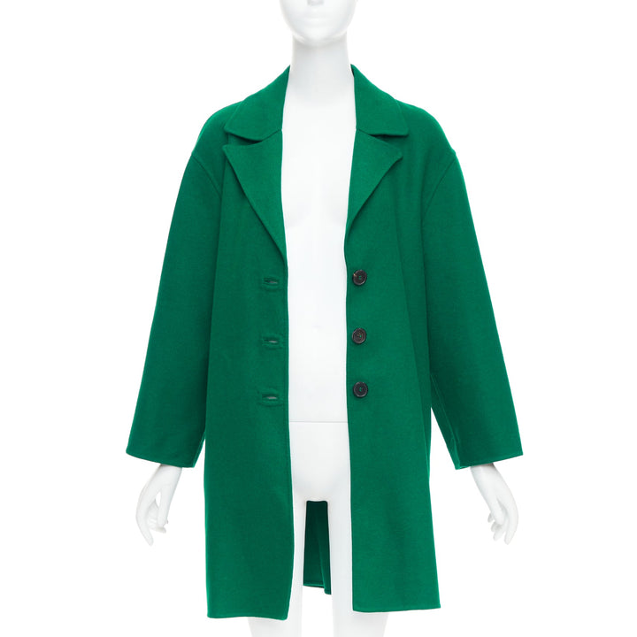 VALENTINO kelly green virgin wool blend single breasted oversized coat IT40 S