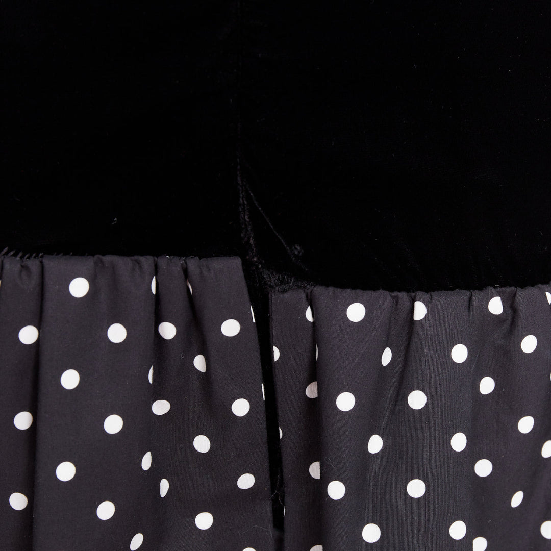ALEXANDRE VAUTHIER COUTURE Runway black velvet polka dot mini dress
