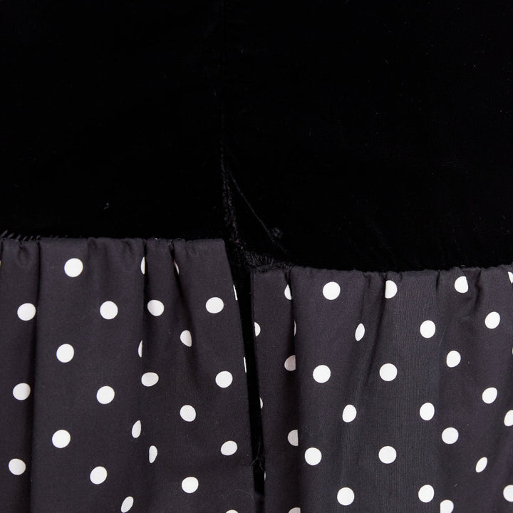 ALEXANDRE VAUTHIER COUTURE Runway black velvet polka dot mini dress