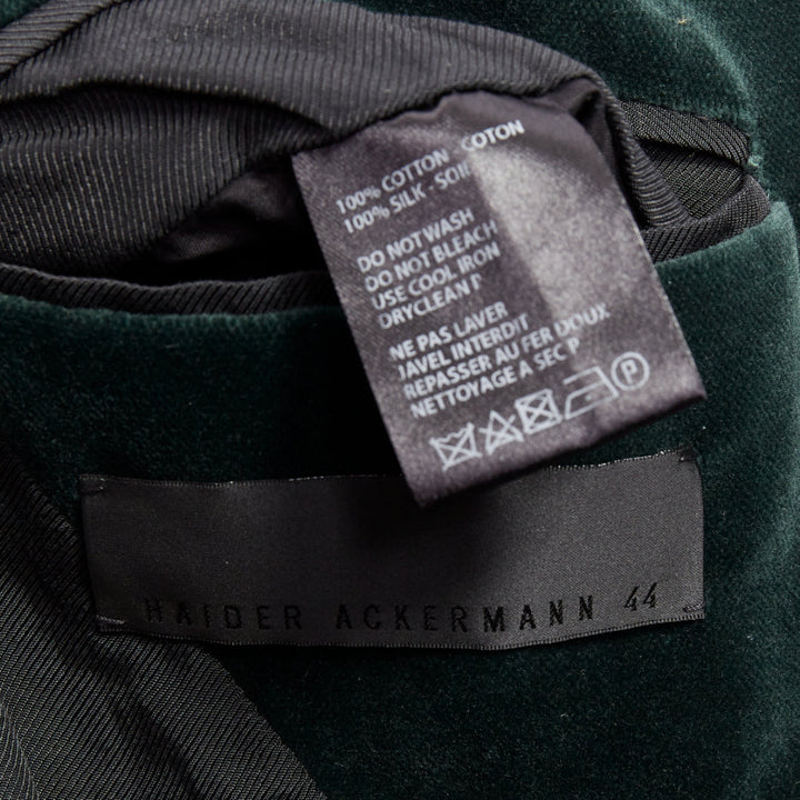 HAIDER ACKERMANN dark green velvet shawl lapel single button blazer FR44 XS