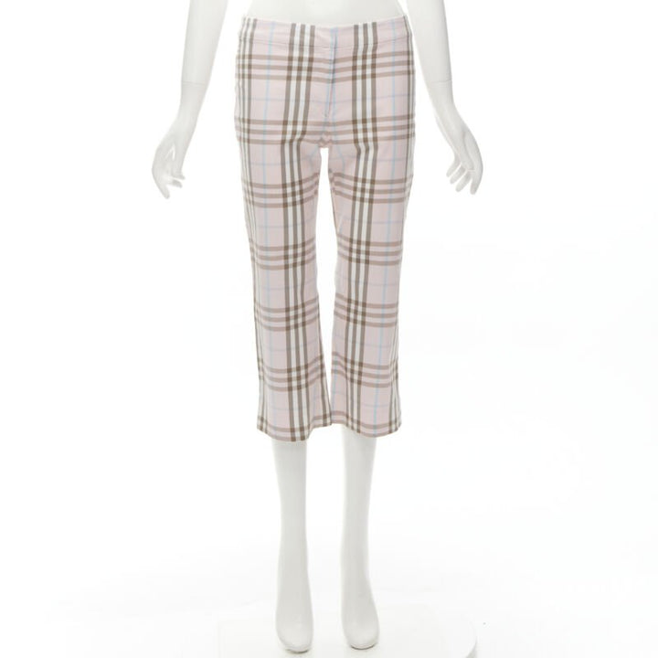 BURBERRY LONDON House Check pink cropped pants Y2K  UK6 US4