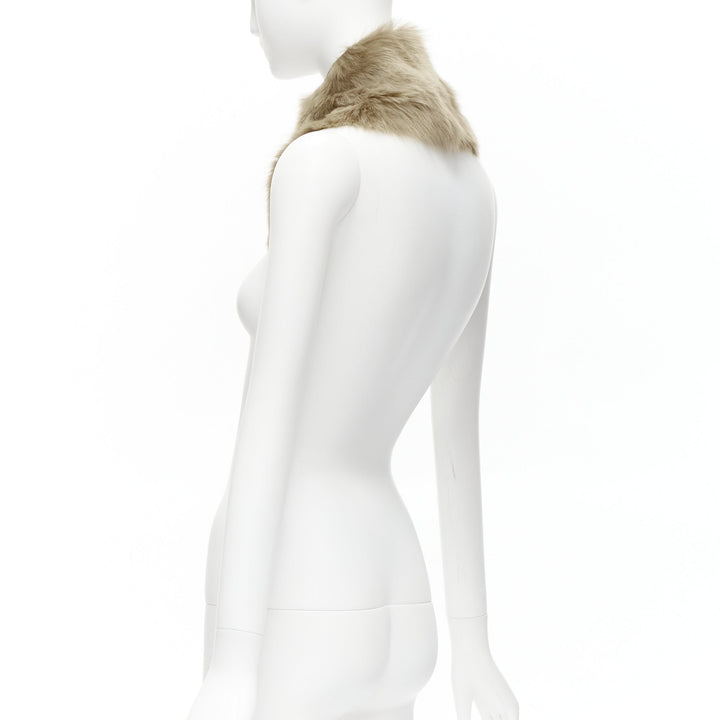 Female mannequin wearing Simone Rocha Brown Fur Women Scarf in Size  | Available at JHROP