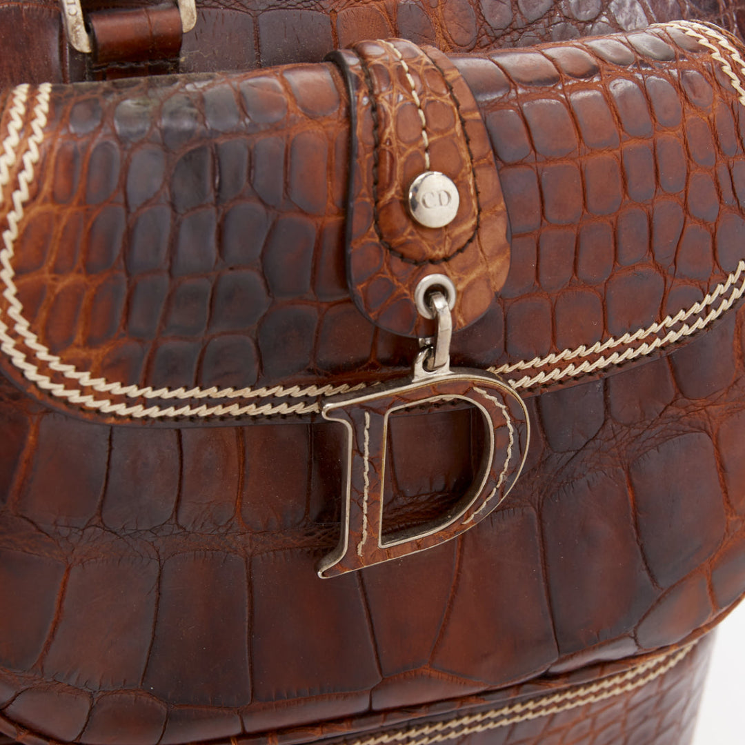 rare DIOR John Galliano 2005 Runway Limited Voyage scaled leather bag