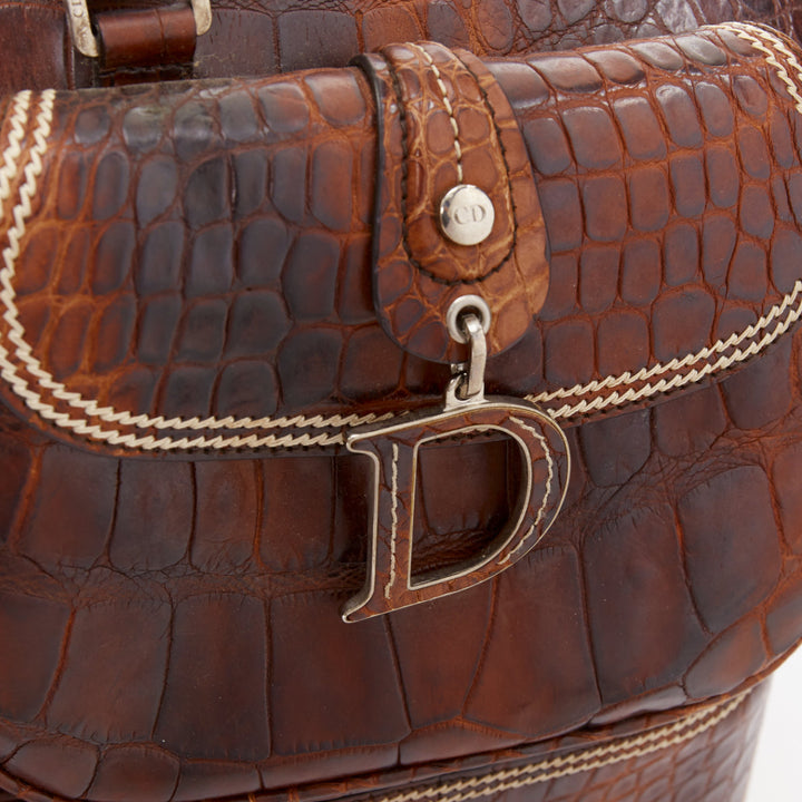 rare DIOR John Galliano 2005 Runway Limited Voyage scaled leather bag