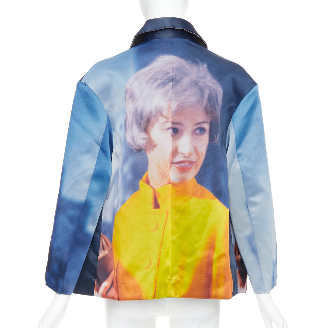 rare UNDERCOVER Cindy Sherman print blue yellow polyester silk jacket JP2 M