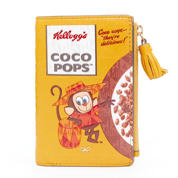 rare ANYA HINDMARCH 2014 Runway Coco Pops embossed leather folding wallet
