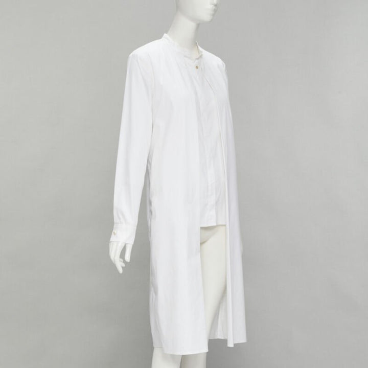 ROSETTA GETTY white cotton blend high low layered shirt US6 M