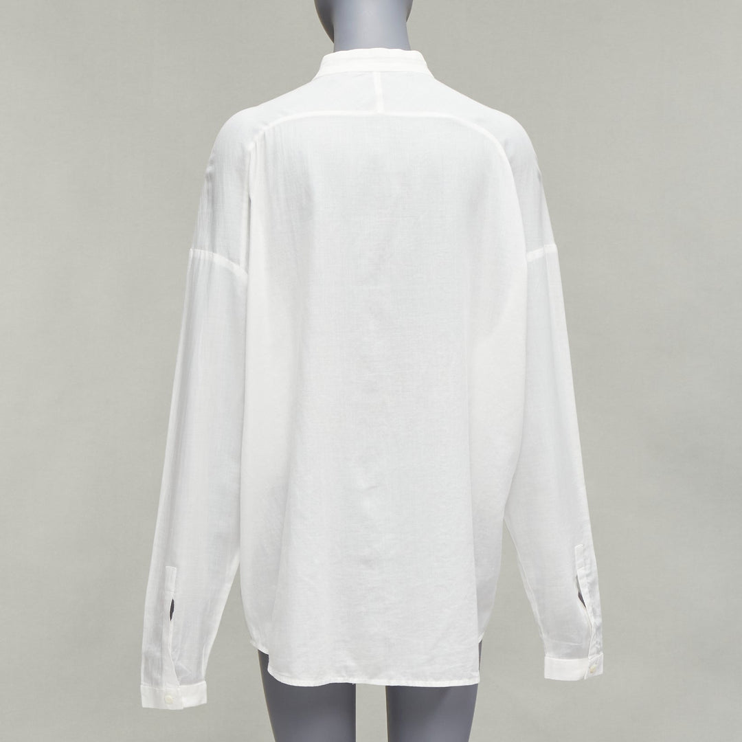 HAIDER ACKERMANN white 100% cotton bishop collar oversized flowy shirt FR34 XS