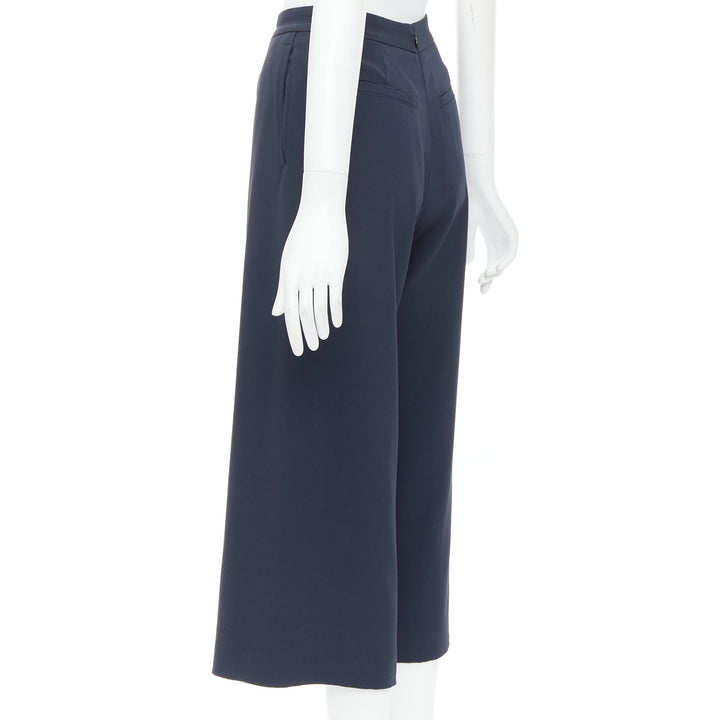 RAG & BONE dark grey inverted pleated cropped wide pants US0 XS