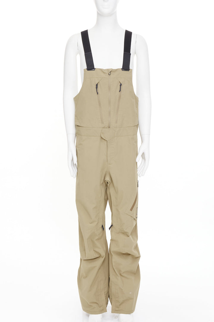 BURTON AK Freebird GORE-TEX 3L Stretch beige nylon snowboard bib pants L