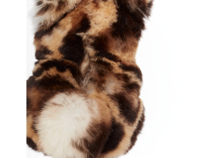 LORO PIANA 100% mink fur brown cream Tiger bag charm keyring