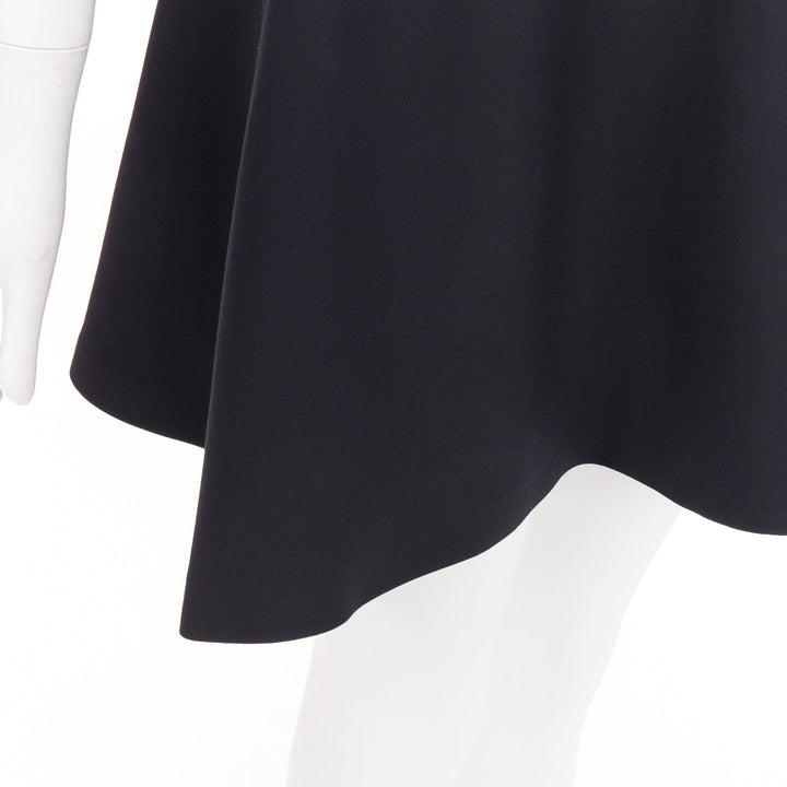 CHRISTIAN DIOR 2015 Raf Simons black structured collar cross front dress FR34 X