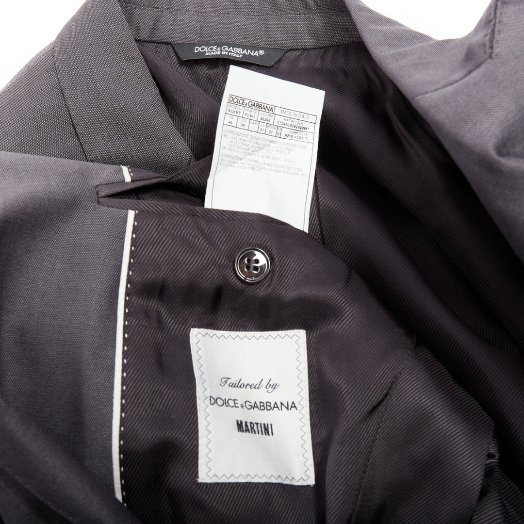 DOLCE GABBANA Martini grey wool silk single breast full canvas 3 pc suit IT44 XS