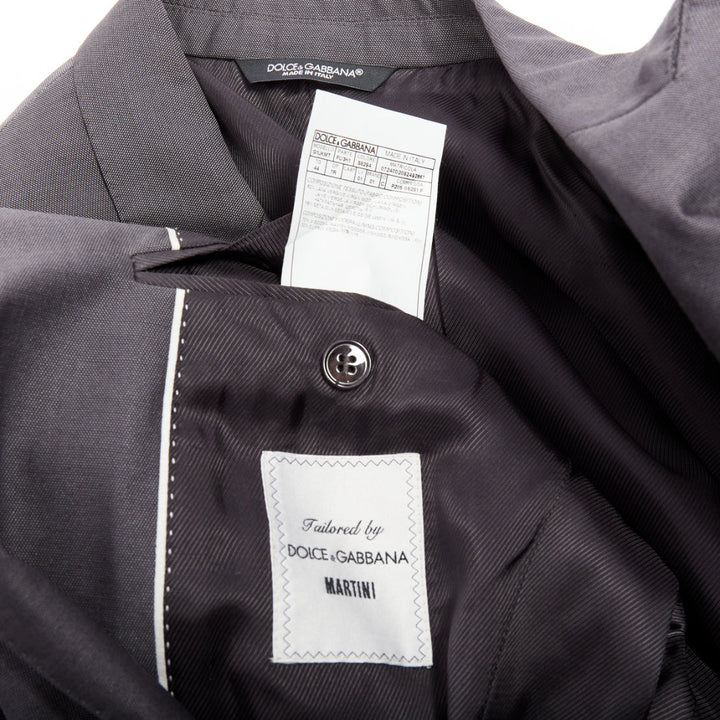 DOLCE GABBANA Martini grey wool silk single breast full canvas 3 pc suit IT44 XS