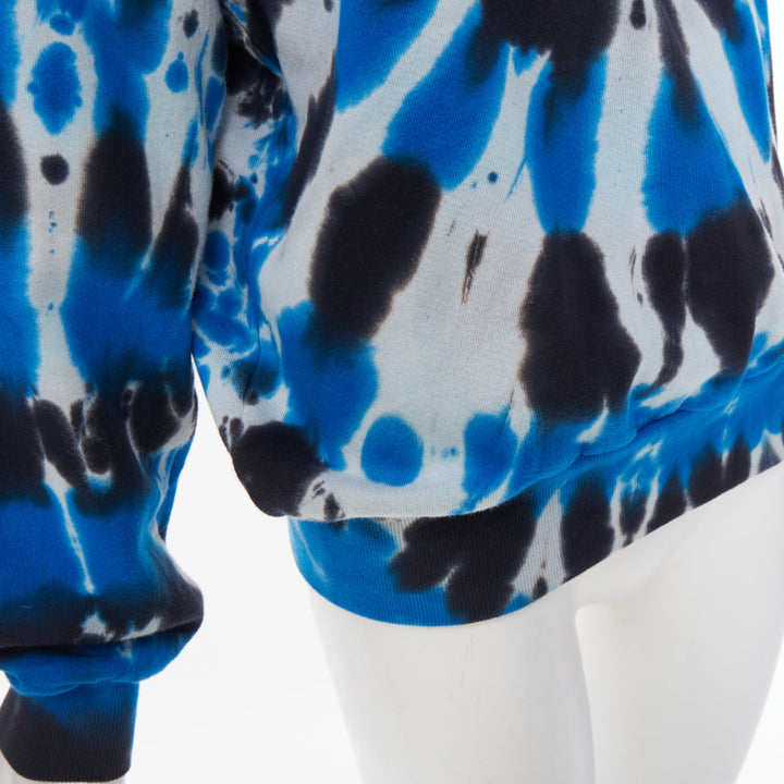 RODARTE Radarte rhinestone necklace blue black tie dye cotton sweatshirt S