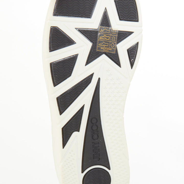 JIMMY CHOO Hawaii Crystal low top calf leather platform white sneakers EU39