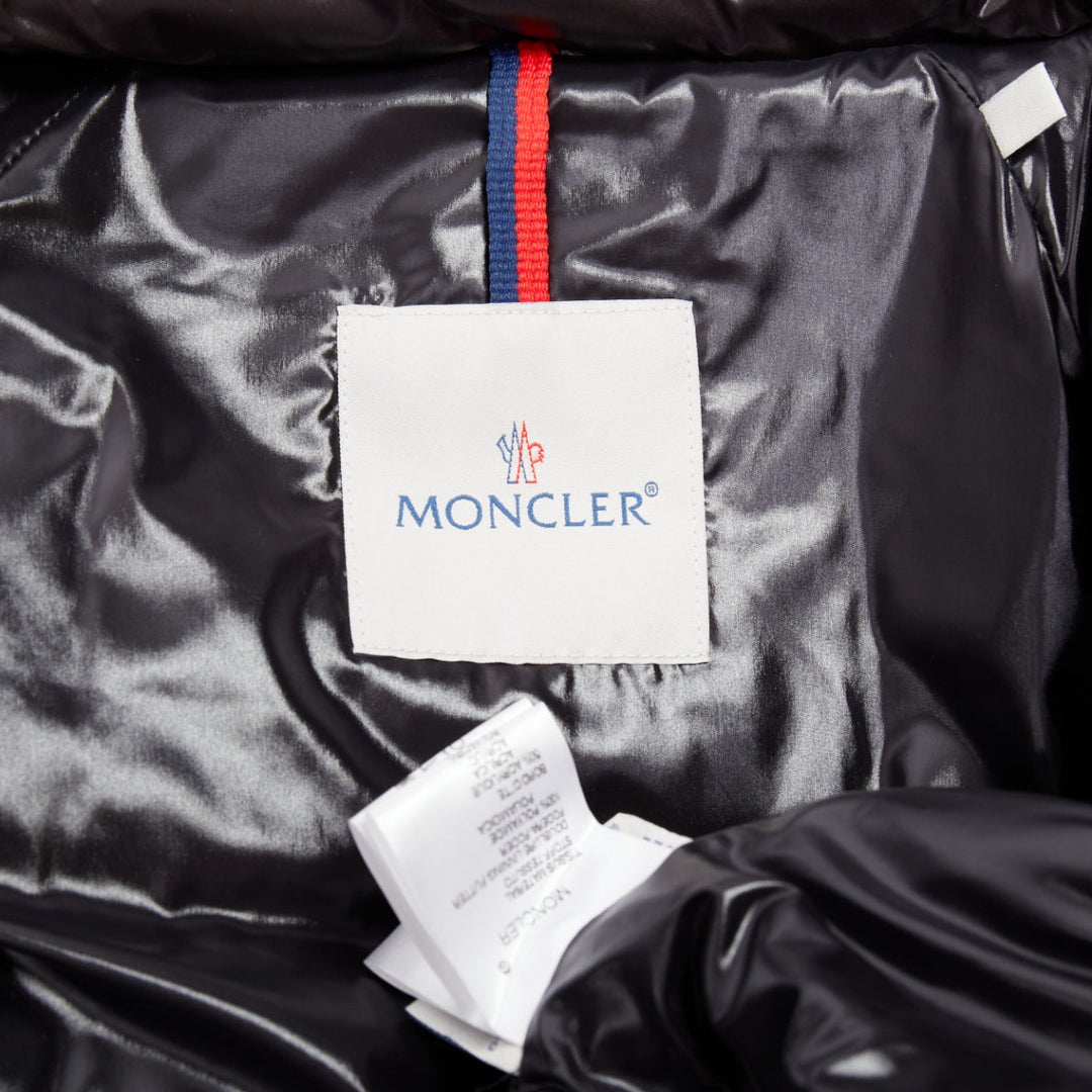 MONCLER Norme Afnor G32-003 black nylon layered high neck puffer jacket Sz.0 XS